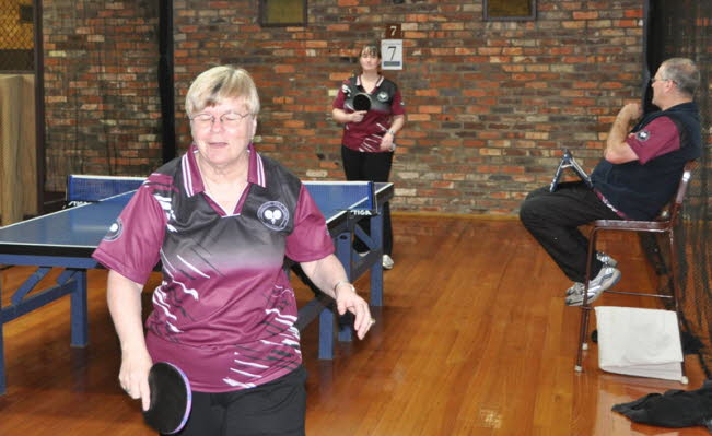 Sheila saying a little prayer as she gathers the ball